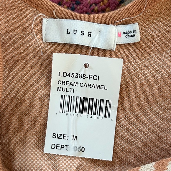 NWT Lush | Women’s Caramel and Cream Stripey Long Sleeve Bodycon Sweater Dress M - Picture 4 of 16